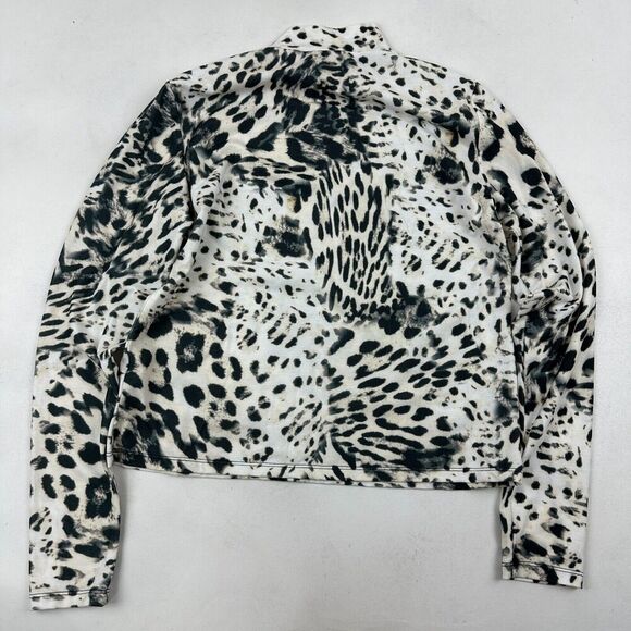 Elie. by Elie Tahari Animal Print Mock Neck Blouse Top Size S Polyester Spandex - Picture 9 of 9